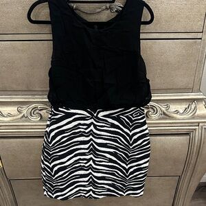 Black and White Zebra Print Dress